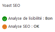 Plugin WordPress Yoast SEO : Analyse lisibilité et SEO